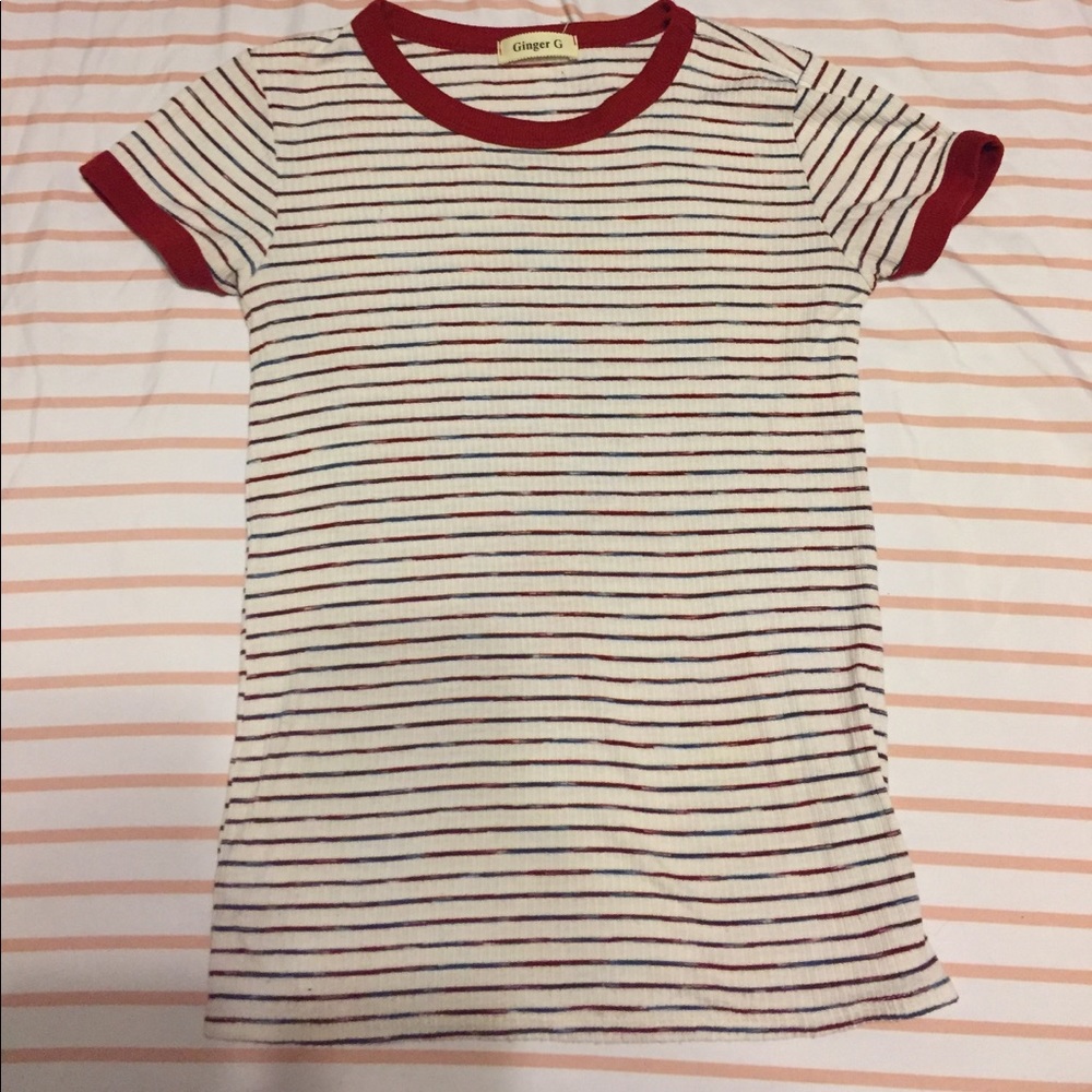 Red, white and blue T-shirt